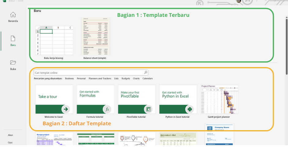 Halaman Baru: UI Excel