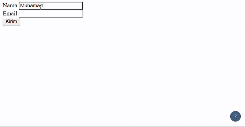 Hasil Kode UseState Penanganan Input Form React