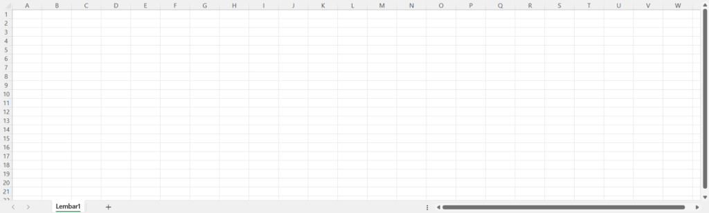 Tampilan Worksheet