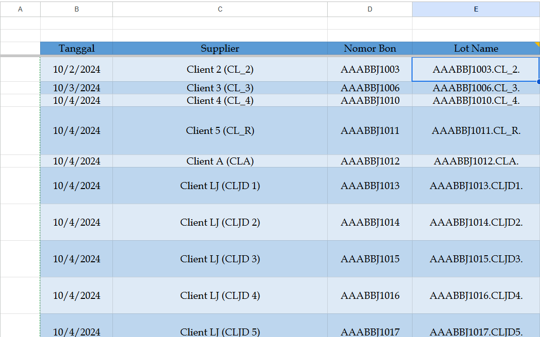 Pengolahan data berbasis string Excel