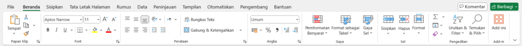 Ribbon dan Tab-Tabs Menu